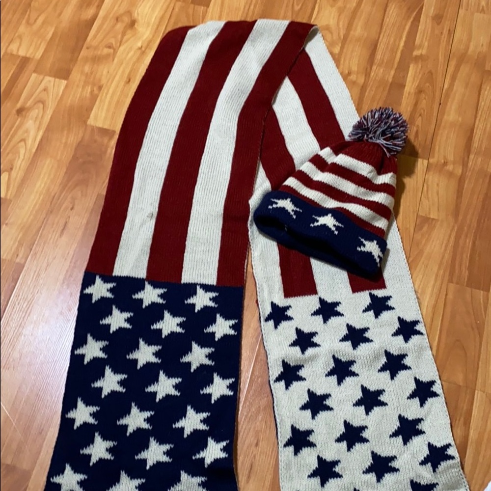 American Flag Hat & Scarf